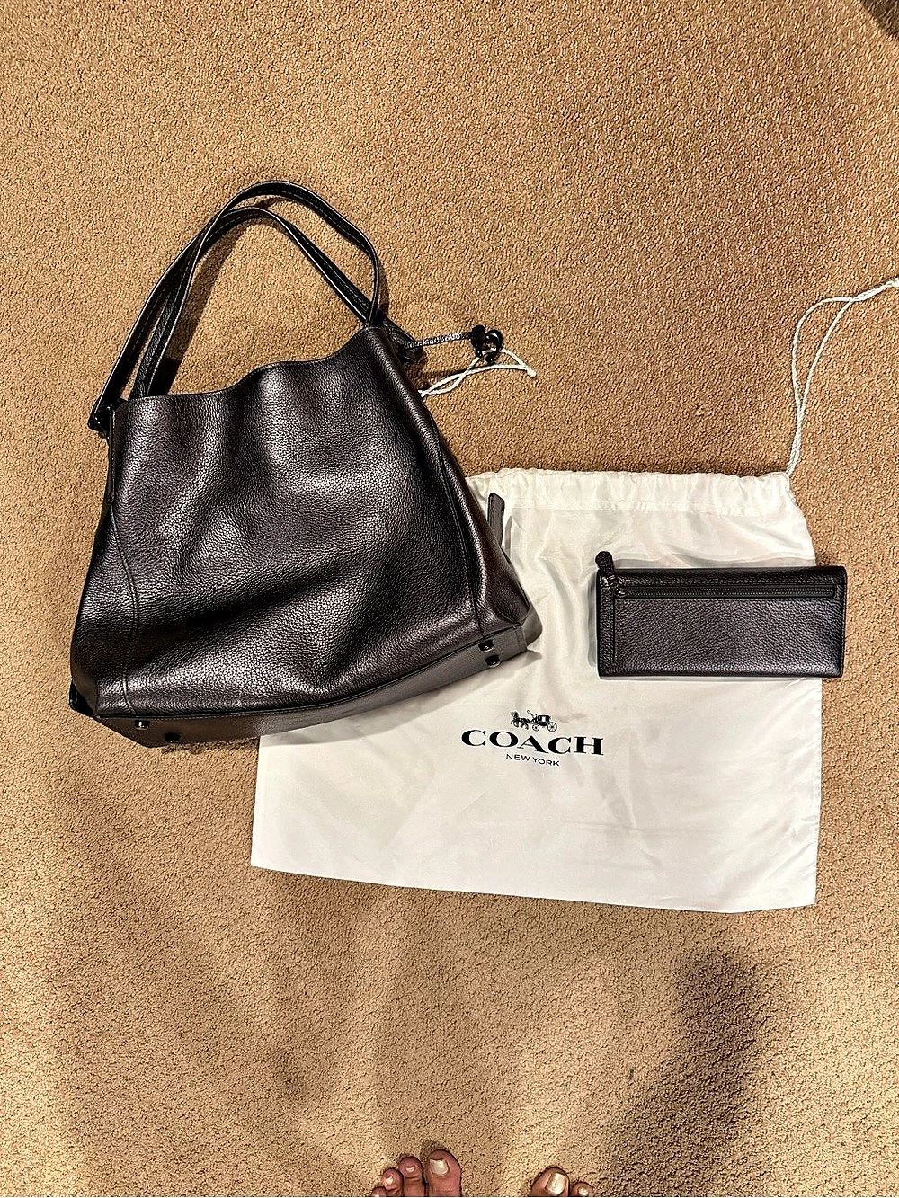 Coach Erin Shoulder Bag Black with Wallet